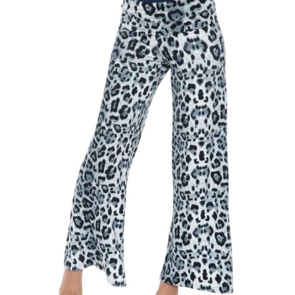 White Mark Cheetah Print Palazzo Pants Pull On Size M - Picture 5 of 8